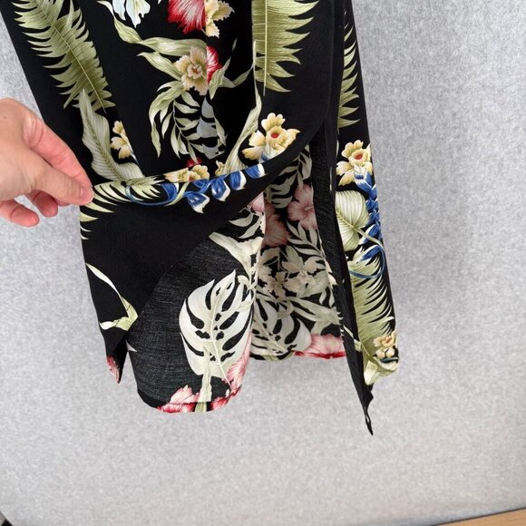 Hibiscus Collection Hawaii Womens VTG Maxi Midi Floral Dress Size S Black Dark - Picture 3 of 10